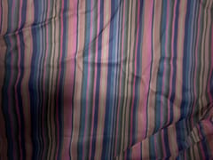 Pink Multicolor Stripes Georgette Satin Fabric