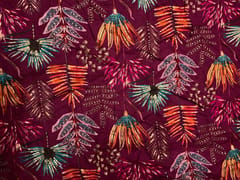Maroon Floral Cotton Rayon Fabric