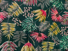 Dark Green Floral Cotton Rayon Fabric