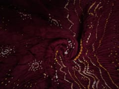 Dark Maroon Pure Bandhani Dupatta Fabric