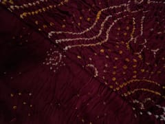 Dark Maroon Pure Bandhani Dupatta Fabric