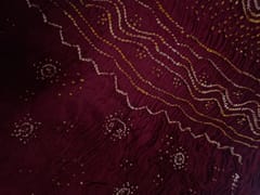 Dark Maroon Pure Bandhani Dupatta Fabric