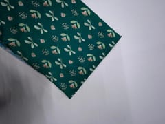 Green Floral Muslin Fabric