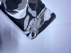 Black Floral Georgette Satin Fabric
