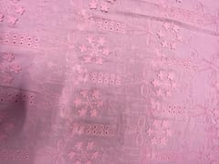 Light Pink Floral 3D Cotton Embroidery Fabric
