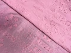 Light Pink Floral 3D Cotton Embroidery Fabric