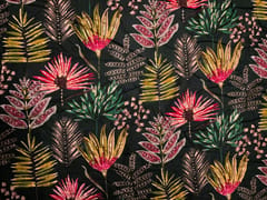 Black Floral Cotton Rayon Fabric