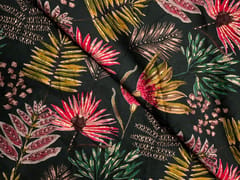 Black Floral Cotton Rayon Fabric