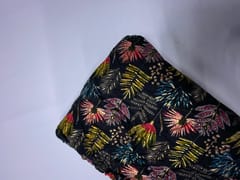 Navy Blue Floral Cotton Rayon Fabric