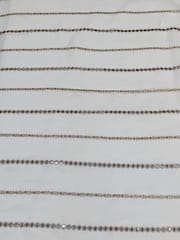 White Dyeable Chiffon Fabric With Mirror & Zari Work