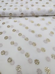White Dyeable Chiffon Fabric With Floral Work