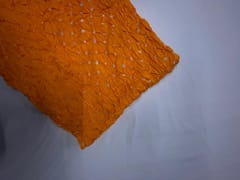 Orange Bandhani Modal Satin Fabric