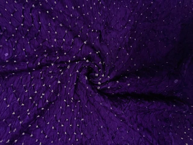 Royal Purple Bandhani Modal Satin Fabric