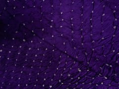 Royal Purple Bandhani Modal Satin Fabric