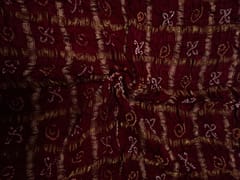 Maroon Checks Pure Bandhani Dupatta Fabric