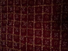 Maroon Checks Pure Bandhani Dupatta Fabric