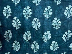 Dark Teal Green Floral Muslin Fabric