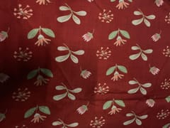 Rust Red Floral Floral Muslin Fabric