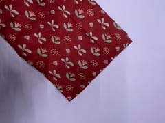 Rust Red Floral Floral Muslin Fabric
