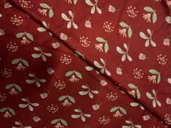 Rust Red Floral Floral Muslin Fabric