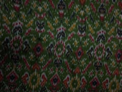 Mehndi Green Color Cotton Ikkat Fabric
