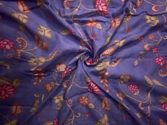 Lilac Floral Pure Chanderi Fabric