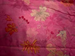Pink Floral Pure Chanderi Fabric