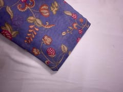 Lilac Floral Pure Chanderi Fabric