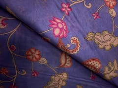 Lilac Floral Pure Chanderi Fabric