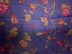Lilac Floral Pure Chanderi Fabric