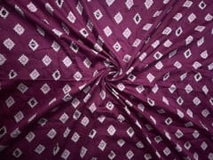 Deep Magenta Geometric Modal Satin Fabric
