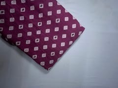 Deep Magenta Geometric Modal Satin Fabric