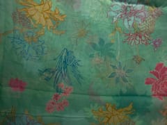 Sea Green Floral Pure Chanderi Fabric