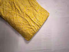Yellow Abstract Modal Satin Fabric