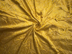 Yellow Abstract Modal Satin Fabric