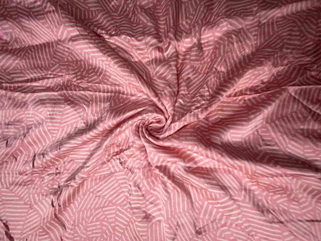 Pink Abstract Modal Satin Fabric