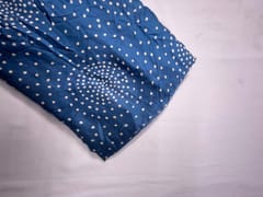 Blue & White Dots Modal Satin Fabric