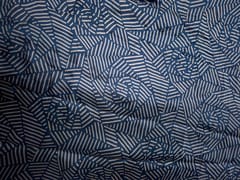Blue Abstract Modal Satin Fabric