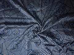 Blue Abstract Modal Satin Fabric