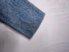 Blue Abstract Modal Satin Fabric