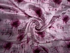 Pink Geometric Viscose Organza Satin Fabric
