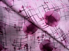 Pink Geometric Viscose Organza Satin Fabric