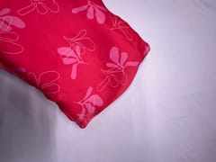Red Pink Floral Viscose Organza Satin Fabric