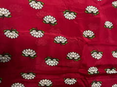 Dark Red Floral Chinon Chiffon Fabric