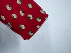 Dark Red Floral Chinon Chiffon Fabric