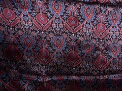 Dark Brown Floral Modal Satin Fabric