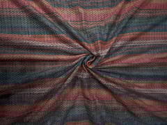Multicolor Stripes Cotton Crochet Fabric