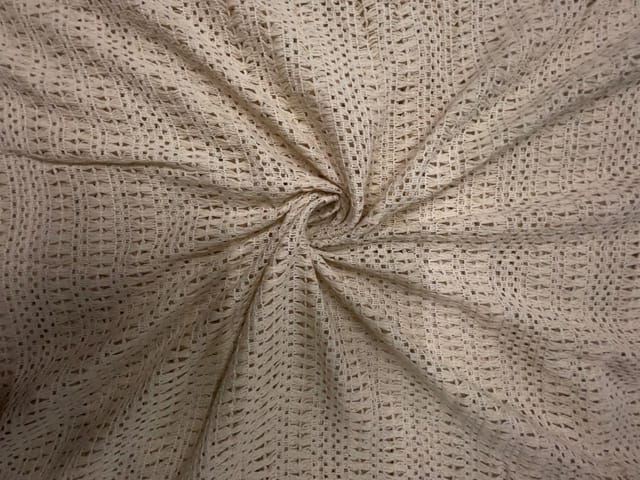 Cream Color Cotton Crochet Fabric