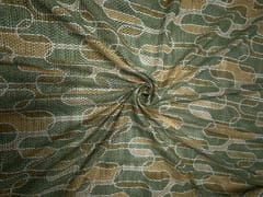Green Abstract Cotton Crochet Fabric