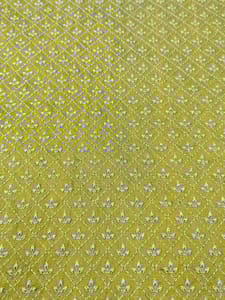 Green Raw Silk Fabric With Zari Work
